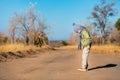 Little girl on safari Royalty Free Stock Photo