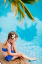 Little girl in swimming pool Royalty Free Stock Photo