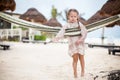 Adorable little girl on tropical vacation relaxing Royalty Free Stock Photo