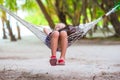Adorable little girl on tropical vacation relaxing Royalty Free Stock Photo