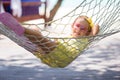 Adorable little girl on tropical vacation relaxing Royalty Free Stock Photo