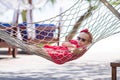 Adorable little girl on tropical vacation relaxing Royalty Free Stock Photo