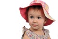 Adorable little girl wearing panama