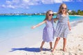 Adorable little girls enjoying summer beach Royalty Free Stock Photo