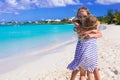 Adorable little girls enjoying summer beach Royalty Free Stock Photo