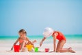 Adorable little girls during summer vacation on the beach Royalty Free Stock Photo