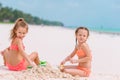 Adorable little girls during summer vacation on the beach Royalty Free Stock Photo