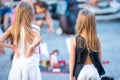 Adorable little girls in Trastevere in Rome, Italy