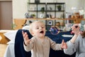 Little kid catching soap bubbles Royalty Free Stock Photo