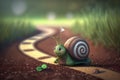 Adorable little snail wins the race