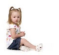 Adorable little toddler girl with pig tails Royalty Free Stock Photo