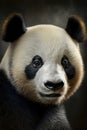 Big Cute Panda Close-up Portrait. Generative AI.