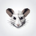 Adorable Low Poly Mouse Head Design With Stark Minimalism