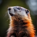 Adorable Marmotte Portrait in Dreamy Bokeh - generative ai Royalty Free Stock Photo