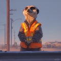 Adorable Meerkat Construction Site Adventure Royalty Free Stock Photo