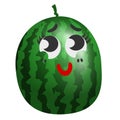 Adorable melon girl with big eyes and red mouth - emotional expression