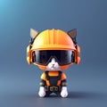 Adorable miniature plastic figurine of a tough cat in combat gear and helmet, AI generated