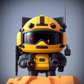 Adorable miniature plastic figurine of a tough cat in combat gear and helmet, AI generated