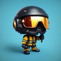 Adorable miniature plastic figurine of a tough cat in combat gear and helmet, AI generated