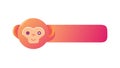 Adorable Monkey Banner Icon, Friendly Animal Theme, vector design Generative AI Royalty Free Stock Photo
