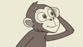 Adorable monkey with a quizzical expression, scratching its head thoughtfully, vector design Generative AI Royalty Free Stock Photo