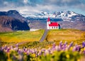 Adorable morning view of iconic church - Ingjaldsholl.