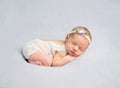 Adorable newborn baby in bodysuit Royalty Free Stock Photo