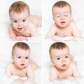 Adorable newborn baby emotions Royalty Free Stock Photo