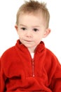 Adorable One Year Old Boy In Red Sweater Royalty Free Stock Photo