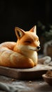 AI-Generated Fox Sculpture Royalty Free Stock Photo