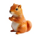 Adorable orange squirrel figurine sitting on black background Royalty Free Stock Photo