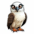 Adorable Owl Sticker: Cute Cartoon-like Design With Birds-eye-view