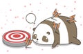 Adorable panda character with arrows