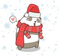 Adorable panda character is waering winter dress Royalty Free Stock Photo