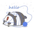 Adorable panda with a yarn
