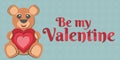 Adorable paper cut out bear `Be my Valentine`