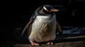 A comical penguin waddling on its belly created with Generative AI Royalty Free Stock Photo