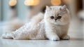 Adorable Persian kitten draped in a shimmering fabric Royalty Free Stock Photo