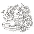 Adorable piggy coloring page