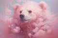 Adorable Pink bear toy. Generate Ai