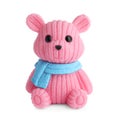 Adorable pink toy bear isolated