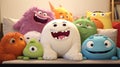 an adorable, Pixar-style plush pillow placed on a clean white background, capturing the charm of animated design.