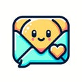 Pixie Series Warm Contact Icon: Message with a Heart