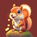 Adorable Playful Squirrel: With its bushy tail and lively antics