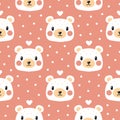 Adorable polar bear pattern on pink background