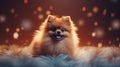 Adorable Pomeranian Dog in Highly Detailed Close-up AI Generated