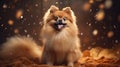 Adorable Pomeranian Dog in Highly Detailed Illustration AI Generated