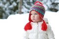 Adorable preschooler girl enjoys winter at ski resort Royalty Free Stock Photo