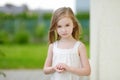 Adorable preschooler girl portrait outdoors Royalty Free Stock Photo