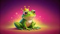 Adorable Princess Frog Clipart for Design Projects RightFacing Character with Ample Space for Customizations and Royalty Free Stock Photo